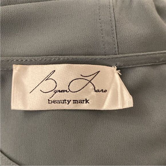 Byron Lars Elegant Blue/gray Women's Top with Floral brooch Accent, S - Picture 9 of 9